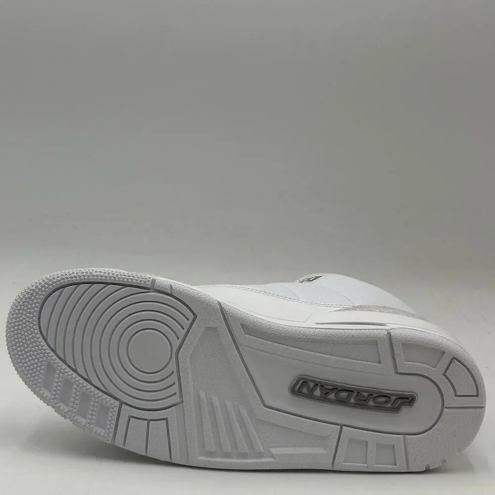 Nike Air Jordan 3 Retro White Metallic Silver Sneakers CT8532 111 Men Size 8 NEW